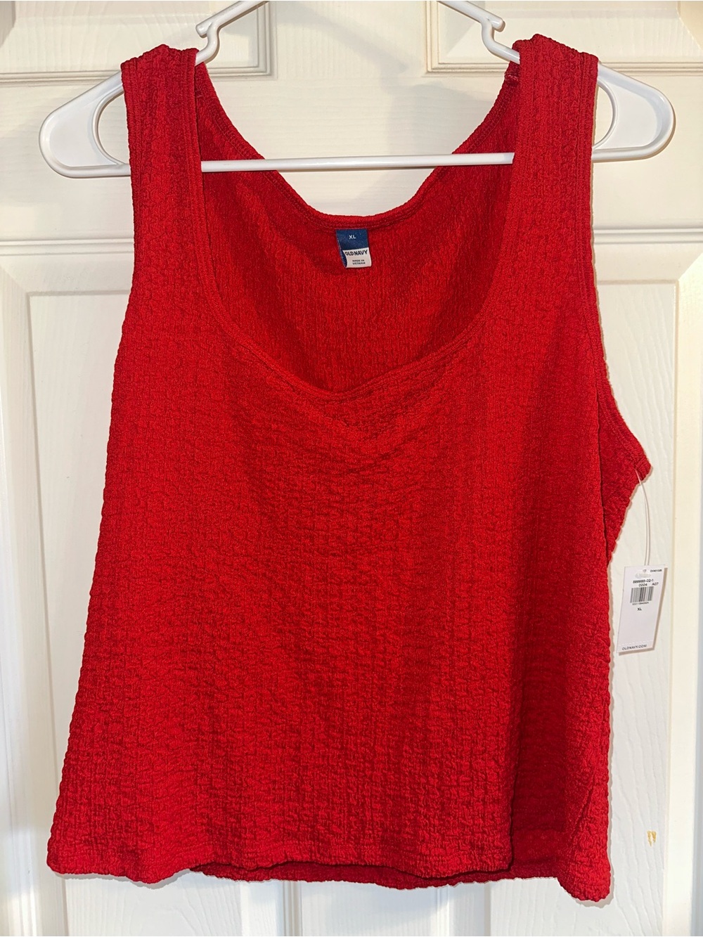 Red Textured Tank Top